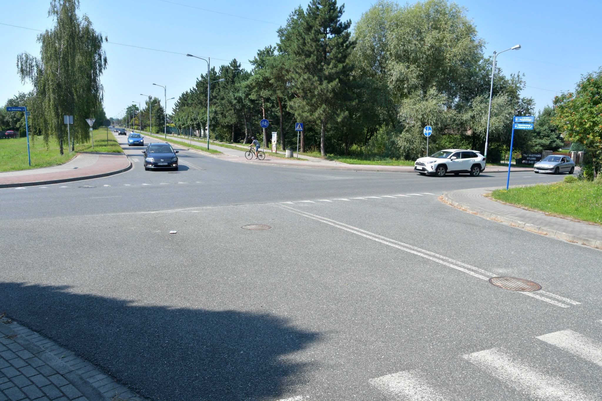 Widok na skrzyżowanie, które zostanie przebudowane na rondo
