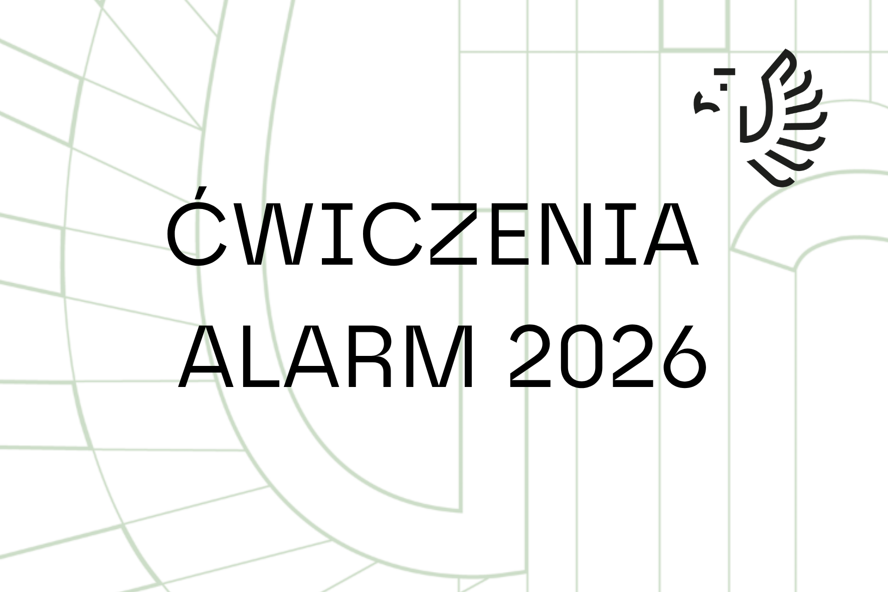Grafika z napisem Ćwiczenia Alarm 2026
