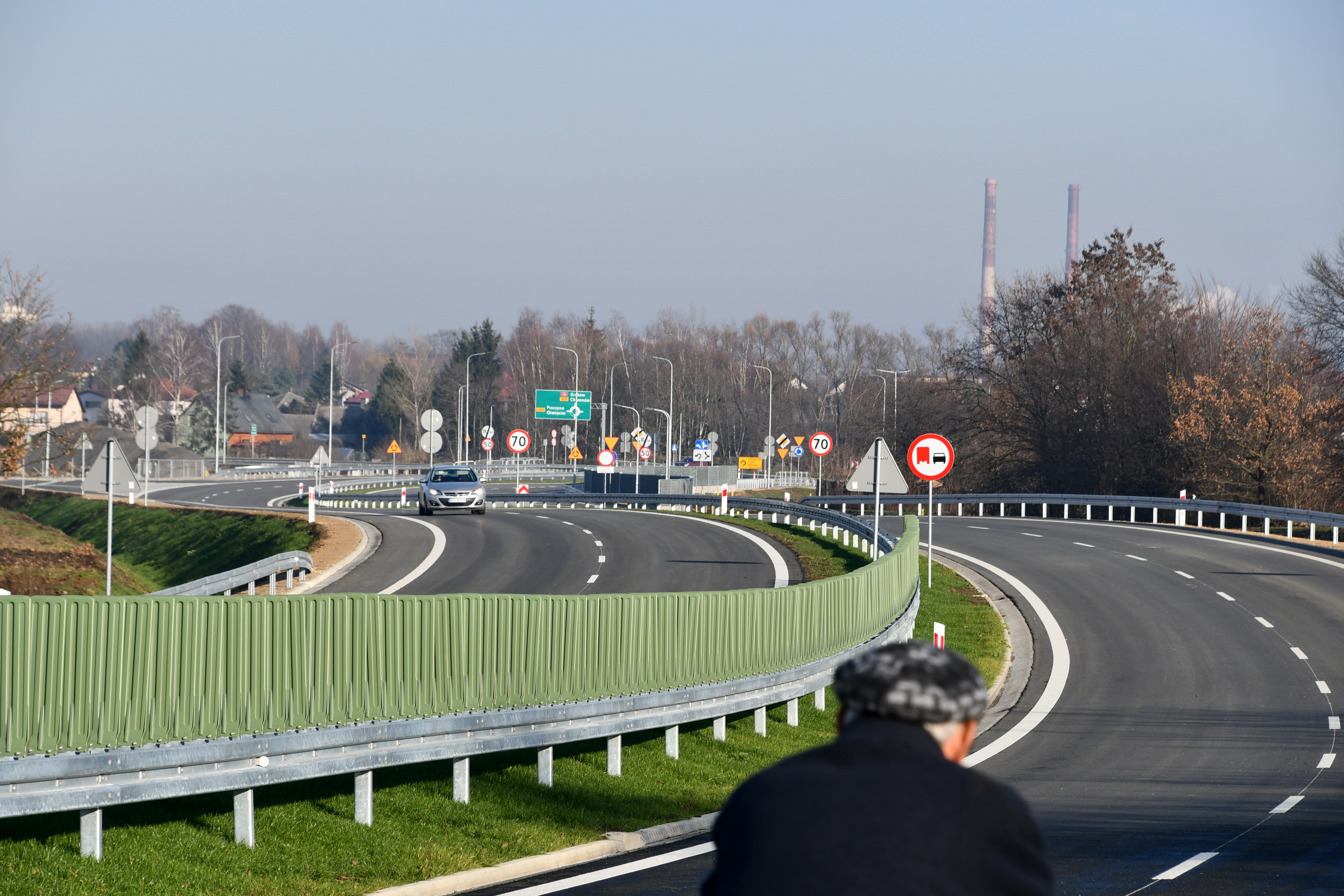 Widok na oddany do użytku fragment południowej obwodnicy Oświęcimia