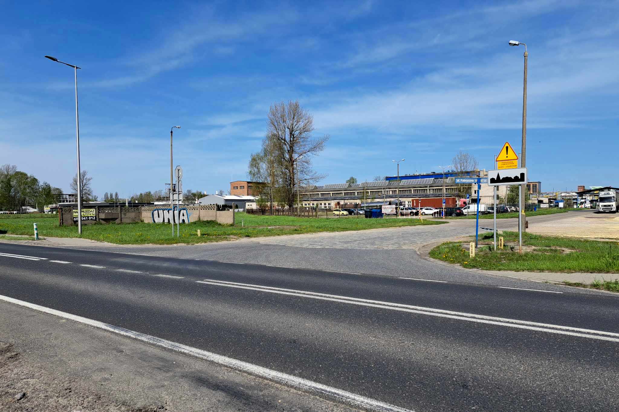 Widok na modernizowane skrzyżowanie