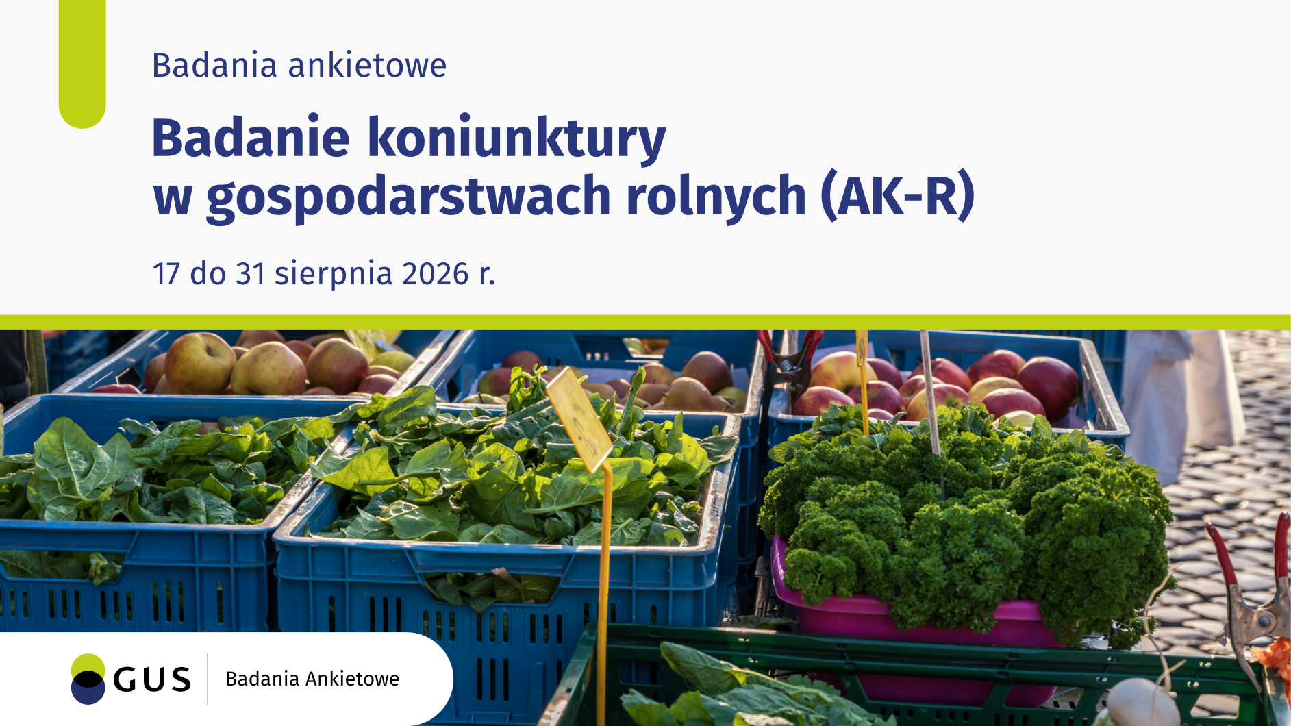 Grafika z informacją o badaniu koniunktury w gospodarstwach rolnych