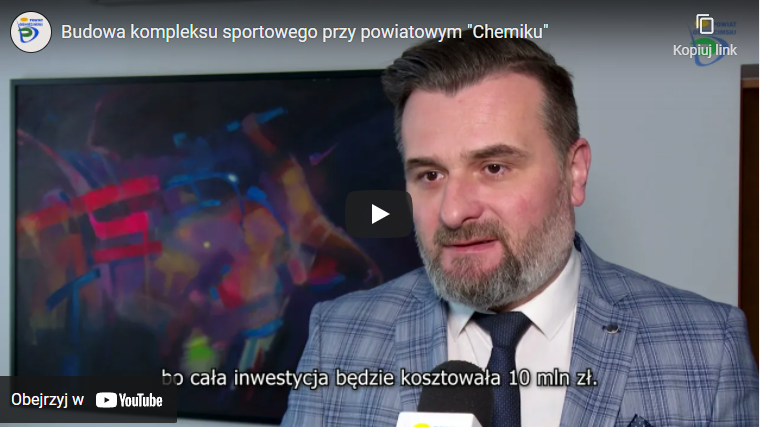 Film YouTube Budowa kompleksu sportowego przy powiatowym "Chemiku"