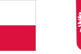 Biało-czerfwona flaga oraz godło Polski.