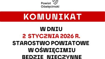 Obraz główny aktualności o tytule 2 STYCZNIA 2026 KOMUNIKAT 