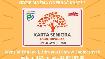 Obraz główny aktualności o tytule Ogólnopolska Karta Seniora Powiatu Oświęcimskiego 